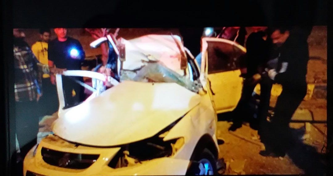 تصادف مرگبار یک خودرو سواری در لامرد فارس