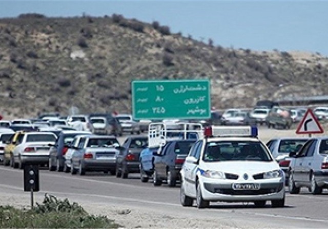 وضعیت تردد در جاده‌های استان فارس در پی اعمال محدودیت ها