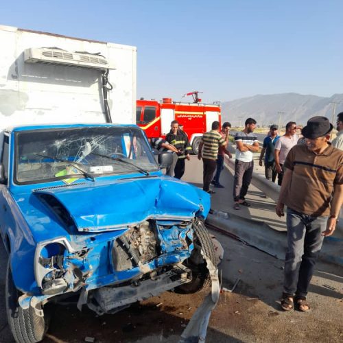 حادثه مرگبار برای یک وانت در جاده کازرون – بوشهر