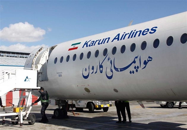 هواپیمای پرواز خارک-تهران کارون از باند خارج شد